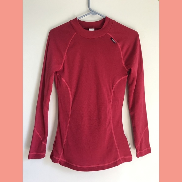 Magenta Long Sleeve Baselayer Winter Workout Top - Picture 1 of 4